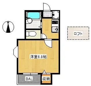 ピュア室見弐番館【2階】の間取り