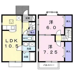 茨城県結城市大字結城【アパート】の間取り
