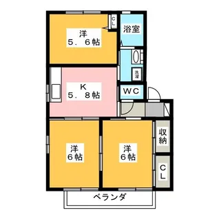 ディアコート花水木 A【2階】の間取り