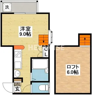 スカイコート錦【1階】の間取り
