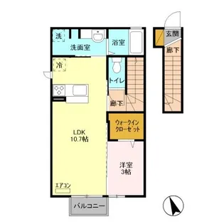 クローバーコート B【2階】の間取り