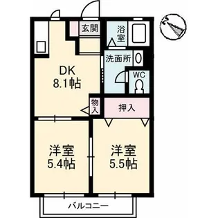 ピースグリーン【1階】の間取り