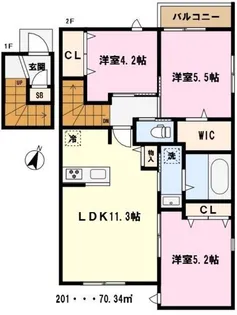 イル プリモ【2階】の間取り