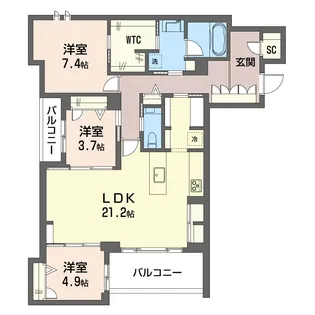 エテルノ大宮【2階】の間取り