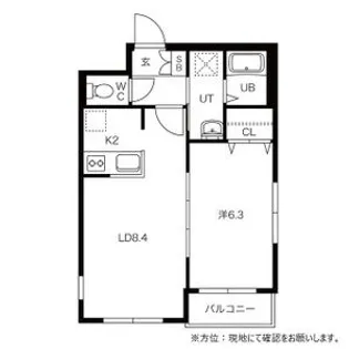 ヒューガパリス【2階】の間取り