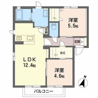福岡県福岡市中央区桜坂3【アパート】の間取り