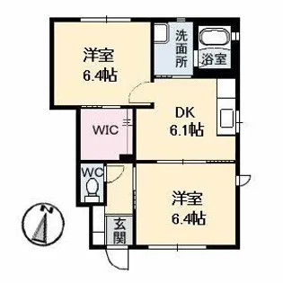 スターライト B棟【1階】の間取り