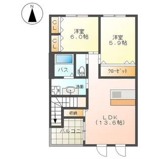 パーシモン【2階】の間取り