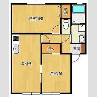 パナハイツ薮塚A【1階】の間取り