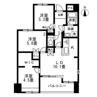サーパス海老名第3【9階】の間取り