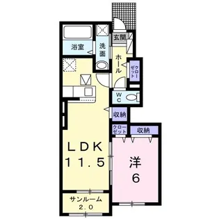 サン コリーヌ【1階】の間取り