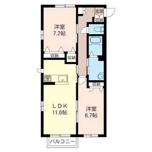 クレスト城【1階】の間取り