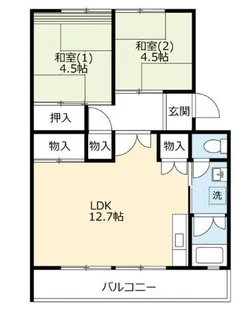 UR 泉南一丘団地 70棟【2階】の間取り