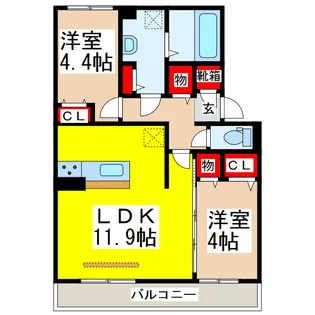 レジデンス’95 F棟の間取り