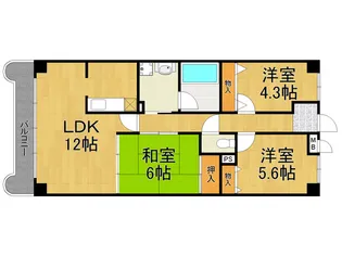 兵庫県西宮市甲東園1【マンション】の間取り