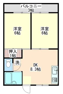 (ペット猫鳥相談可能お安めガレージ)万葉第2ハイツ(和田町)【1階】の間取り