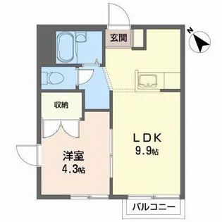 パークサイド古城 B【2階】の間取り