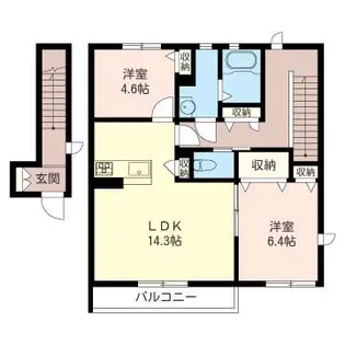 ディアコートA【2階】の間取り