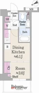 パークアクシス落合東中野【6階】の間取り