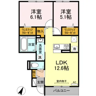 メゾン・ド・プリュネA【1階】の間取り