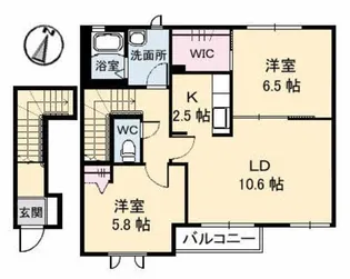 クレール六反 VII棟【2階】の間取り