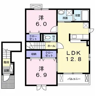サンモールII(富津市)【1階】の間取り