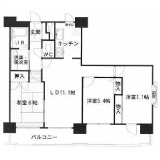 アーバンスクエア郡山【7階】の間取り
