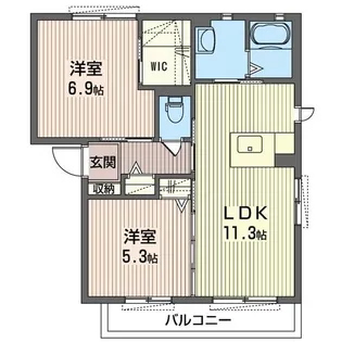 ShaMaison ブリティッシュヒルズ201号室【2階】の間取り