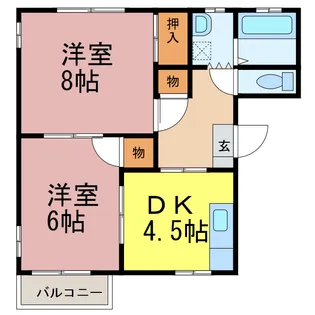 スパニッシュガーデンC【2階】の間取り