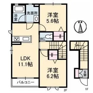 シャーメゾンJUAII【2階】の間取り