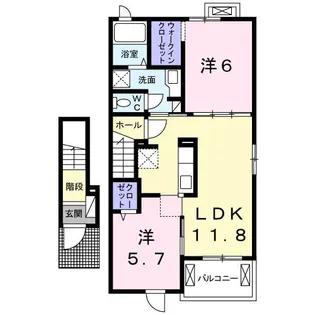 ハピネス・ベルA【2階】の間取り
