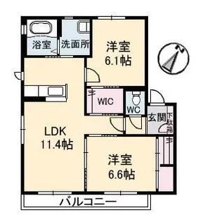 ボナール宮島口西【2階】の間取り