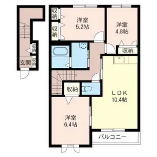 ディアコートみどりA【2階】の間取り