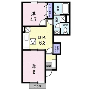 フォレスト金の原II【1階】の間取り