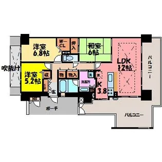 ローレルコート南草津【14階】の間取り