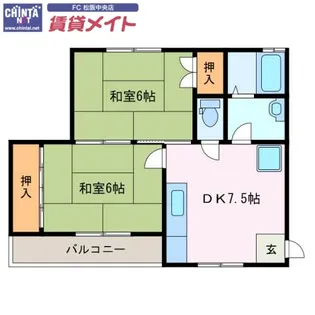 コーポなかご【1階】の間取り