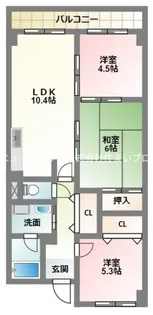 ヴェルデエスパシオ【6階】の間取り