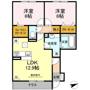 セジュール西条 A棟【1階】の間取り