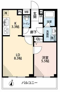 PREMIUM CUBE 中野新橋【4階】の間取り