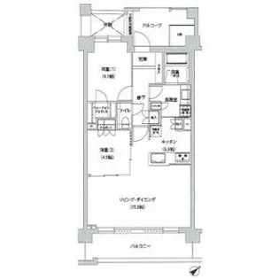 文京グリーンコートテラス【2階】の間取り