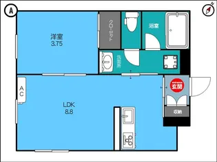 アーバンブランチ鳥屋野南A【1階】の間取り