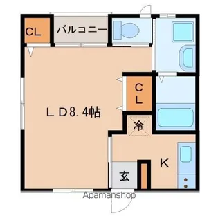 one cube【1階】の間取り