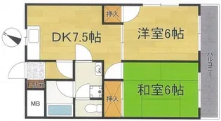 ハイツ田中【3階】の間取り