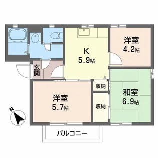 シエスタA【2階】の間取り