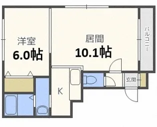 ヴィラ新さっぽろ【3階】の間取り