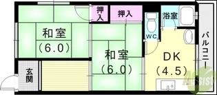 道本グリーンハウス【1階】の間取り