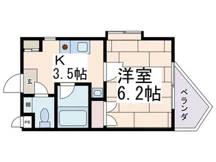 ハイツ内野B【2階】の間取り