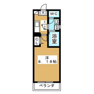 クレフラスト台原駅前IIB【2階】の間取り