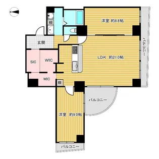 グランフェルティ本山【14階】の間取り