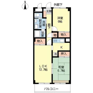 KM2マンション【2階】の間取り